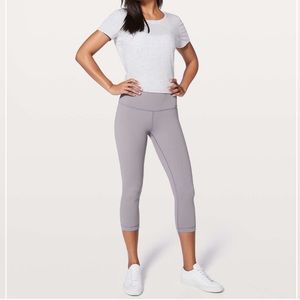 Lululemon Wunder under high rise crop full on luxstreme 21” dusty dawn size 10